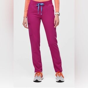 Figs Yola 2.0 Scrub Pants in Raspberry Sorbet